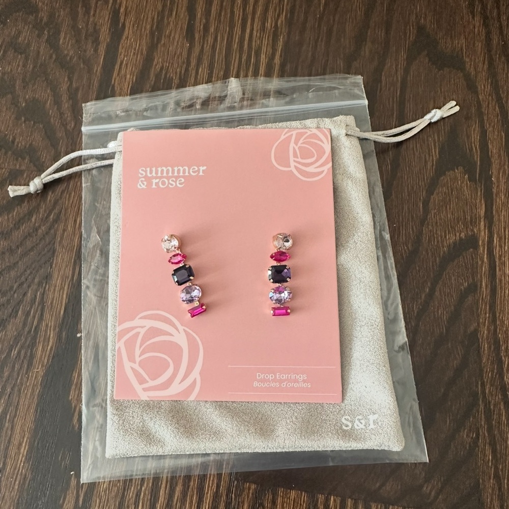 SUMMER & ROSE Multi-shape Drop Earrings